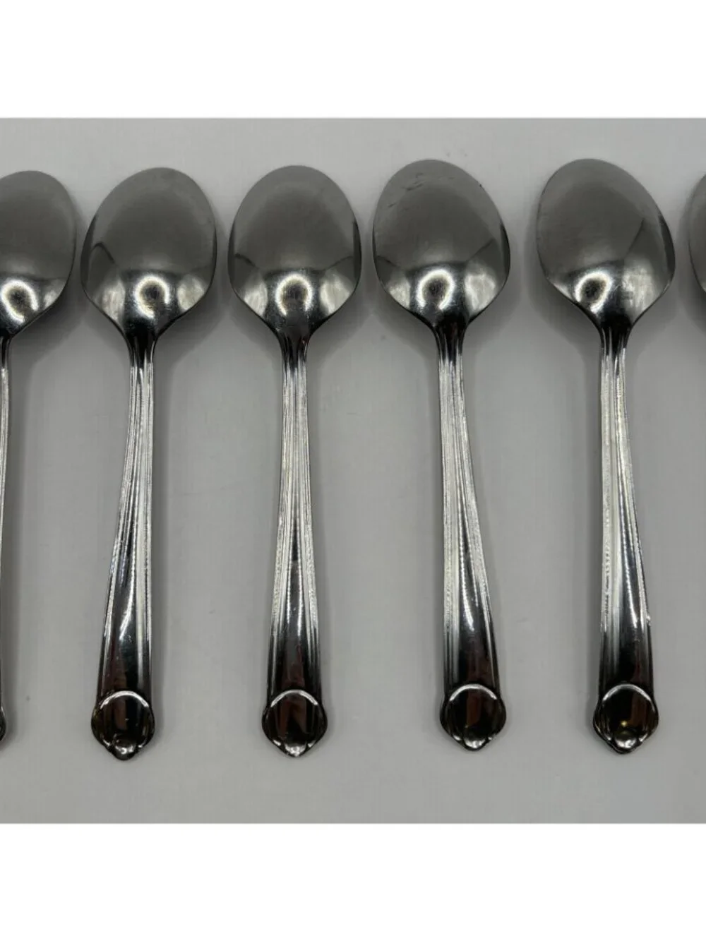 7 Mikasa Classico Satin Teaspoons 18/8 Stainless Gerald Patrick 6.25